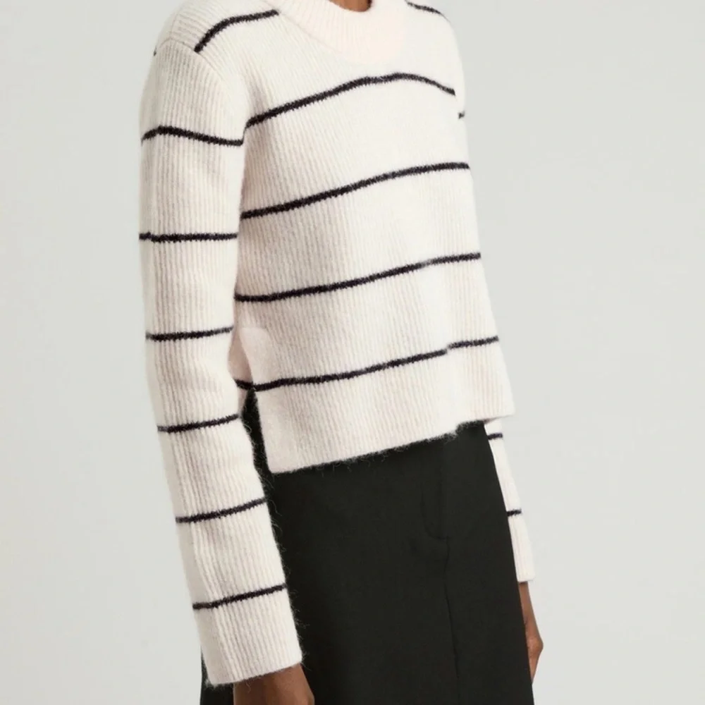 Day Birger ET Mikkelsen Striped Brushed-knit Off White crew neck wool sweater